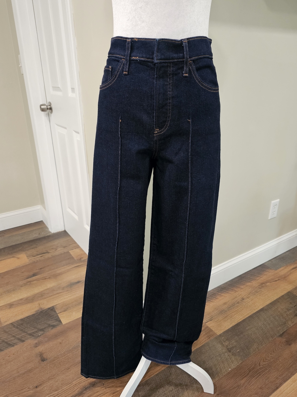 Dark Wash Wide-Leg Denim Trouser